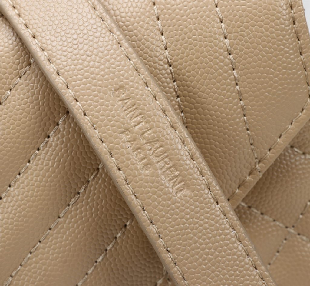 Saint Laurent Envelope Small In Quilted Grain De Poudre Embossed Leather Beige 21Cm 600195BOW912721 - Image 8