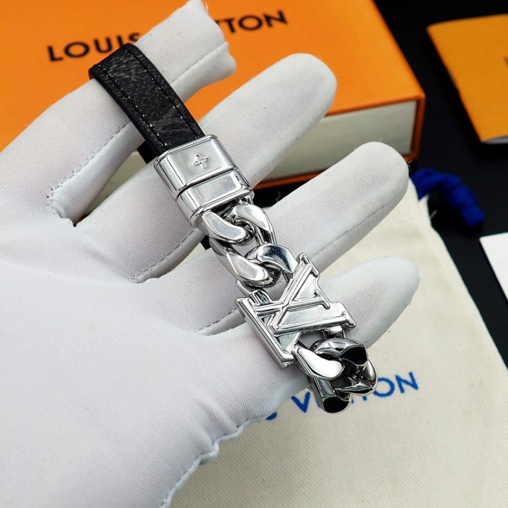 Louis Vuitton Dimension Bracelet Silver Black M8828d - Image 4
