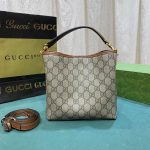 Gucci Gg Emblem Mini Bucket Bag Beige And Dark Brown 21Cm ‎815118 Fad6L 9758 - Image 7