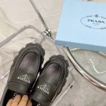 Prada Monolith Brushed Leather Loafers Black 2De129 B4L F0002 - Image 6