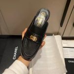Chanel Casual Pain Laether Elegant Mules Sandals Black - Image 9