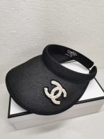 Chanel Straw Cc Visor Hat Black - Image 3