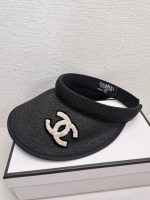 Chanel Straw Cc Visor Hat Black - Image 5