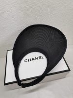 Chanel Straw Cc Visor Hat Black - Image 4