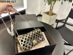 Chanel Metallic Diamond Lined Black Leather Chain Flap Bag Gold 18Cm As2514 B05552 Nc533 - Image 3