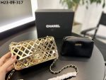 Chanel Metallic Diamond Lined Black Leather Chain Flap Bag Gold 18Cm As2514 B05552 Nc533 - Image 5