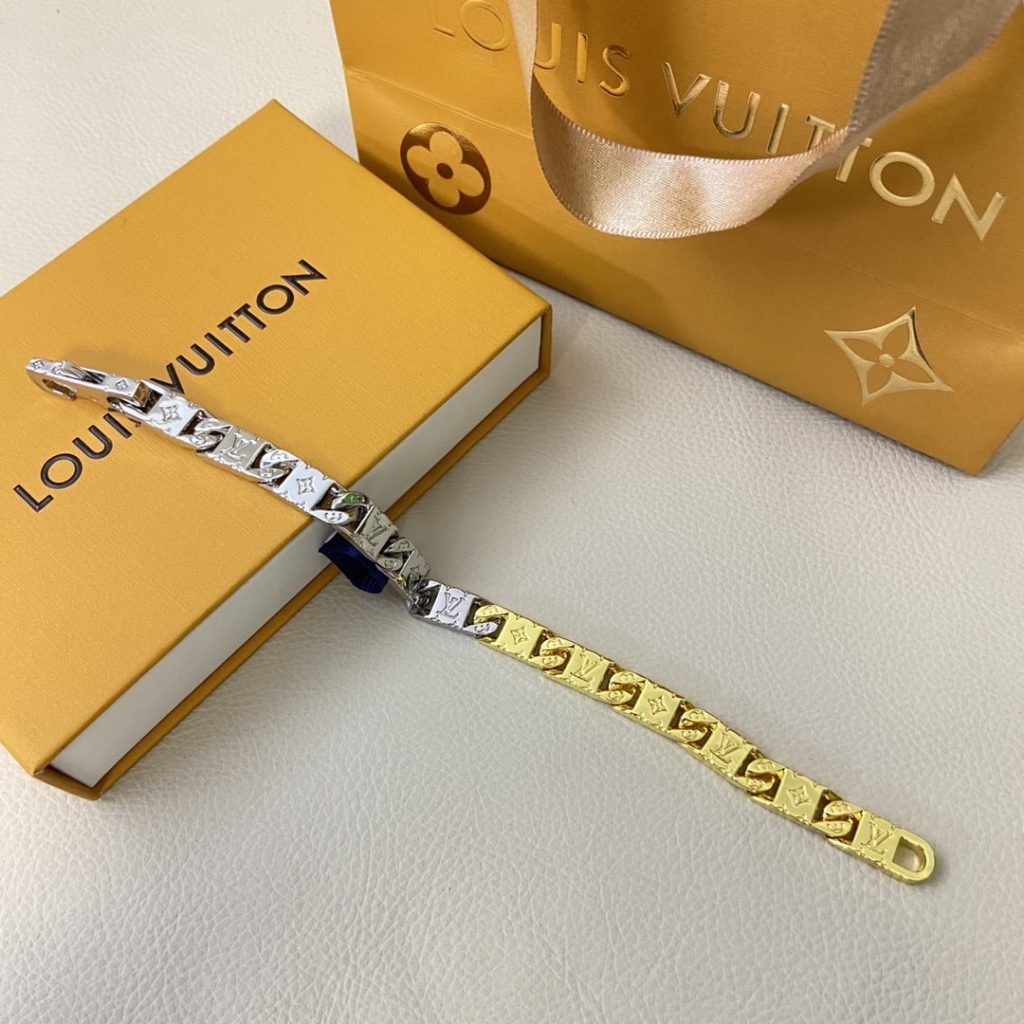 Louis Vuitton Monogram Tied Up Bracelet Gold And Silver M1306l - Image 5