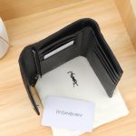 Saint Laurent Cassandre Matelassé Small Envelope Wallet In Grain De Poudre Leather Black Silver 13Cm 414404Bow021000 - Image 8