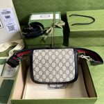 Gucci Horsebit 1955 Small Shoulder Bag GG Supreme Canvas Navy Blue 20cm 658574 96IWN 4076 - Image 5