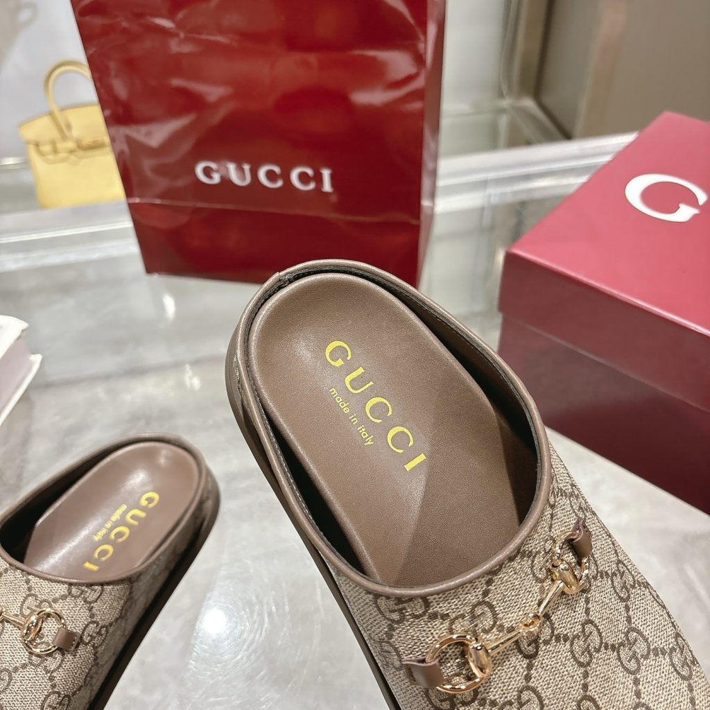 Gucci Women Mule With Horsebit Camel And Dark Brown Gg Canvas 837130 Fab10 2543 - Image 9