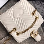 Gucci Gg Marmont Mini Shoulder Bag White Matelasse 22Cm ‎446744 Dtdit 9022 - Image 5