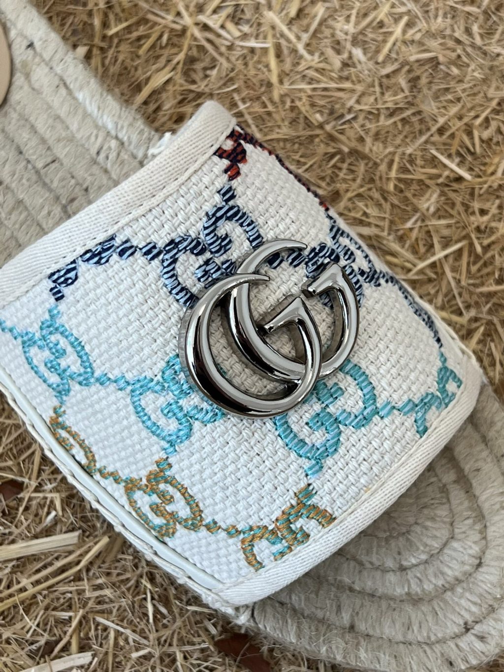 Gucci Women's GG Multicolor Slip On Espadrille Slide Sandals 678037 UFT70 8470 - Image 3