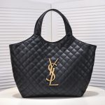 Saint Laurent Icare Maxi Quilted Shoulder Bag Black 50cm 698651AAANG1000 - Image 3
