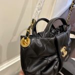 Chanel Mini Bow Bag Shiny And Gold Tone Metal Black 21Cm As5849 B22148 94305 - Image 8