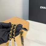 Chanel Small Shopping Bag Braided Raffia Effect Canvas And Gold Tone Metal In Beige 20Cm - Image 9