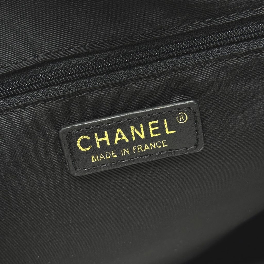 Chanel Shopping Bag Gold Tone Metal Black 33Cm AS5635 B20829 94305 - Image 10