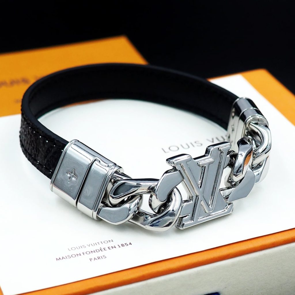 Louis Vuitton Dimension Bracelet Silver Black M8828d - Image 5