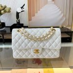 Chanel Classic Medium Handbag White 25cm A01112 - Image 3