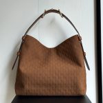 Gucci Beatrix Large Tote Bag GG Suede Bottom Brown 40Cm - Image 3