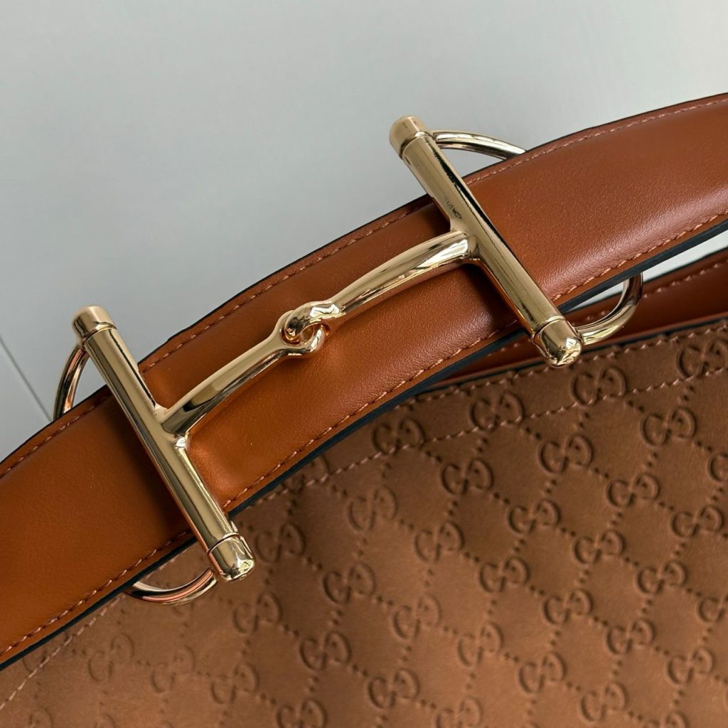 Gucci Beatrix Large Tote Bag GG Suede Bottom Brown 40Cm - Image 4