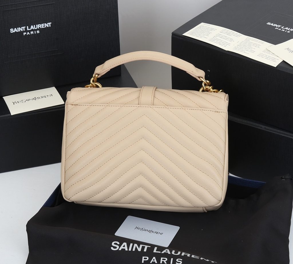 Saint Laurent College Medium In Quilted Leather Beige 24Cm 600279Brm072721 - Image 6