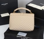 Saint Laurent Collège Medium Chain Bag In Quilted Leather Beige 24Cm 600279Brm072721 - Image 4