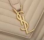 Saint Laurent College Medium In Quilted Leather Beige 24Cm 600279Brm072721 - Image 9