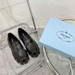 Prada Monolith Brushed Leather Loafers Black 2De129 B4L F0002 - Image 3