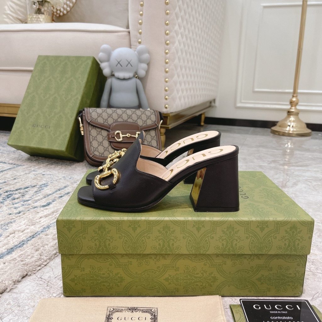 Gucci Women’s Slide Sandal With Horsebit Black 655412 BKO00 1000 - Image 3