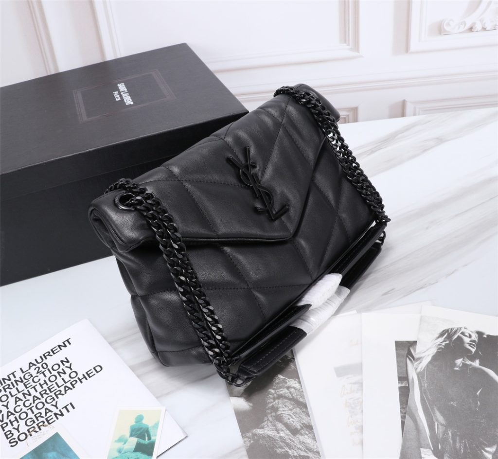 Saint Laurent Puffer Small Chain Bag In Quilted Black Noir 5774761El081000 - Image 4