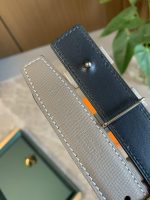 Hermes Mini H Belt Buckle And Reversible Leather Strap Silver Grey 24mm H079645ck05 - Image 5