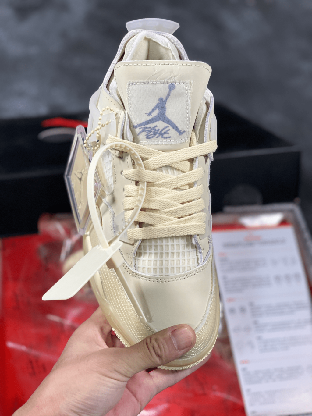 Off-White x Air Jordan AJ4 Retro Cream - Image 3