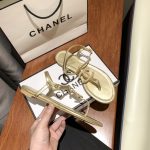 Chanel Gold Pearl Cc Logo Thong Sandals Golden - Image 7