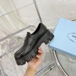 Prada Monolith Brushed Leather Loafers Black 2De129 B4L F0002 - Image 5