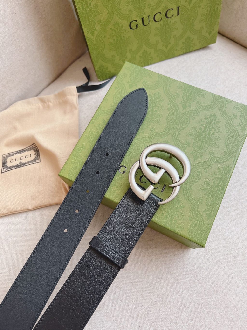 Gucci Mamon Gg Silver Logo Belt 4Cm - Image 3