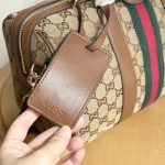 Gucci Ophidia Medium Boston Bag Beige And Brown GG Canvas 30Cm ‎857595 FAFUF 9870 - Image 6