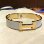 Hermes Clic Clac H Bracelet Gold In Light Blue - Image 4