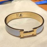 Hermes Clic Clac H Bracelet Gold In Light Blue - Image 3