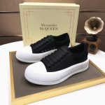 Alexander McQueen Black & White Deck Plimsoll Sneaker - Image 3