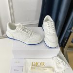 White Dior Oblique Perforated Calfskin Sneaker - Image 2