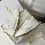 White Dior Oblique Perforated Calfskin Sneaker - Image 3