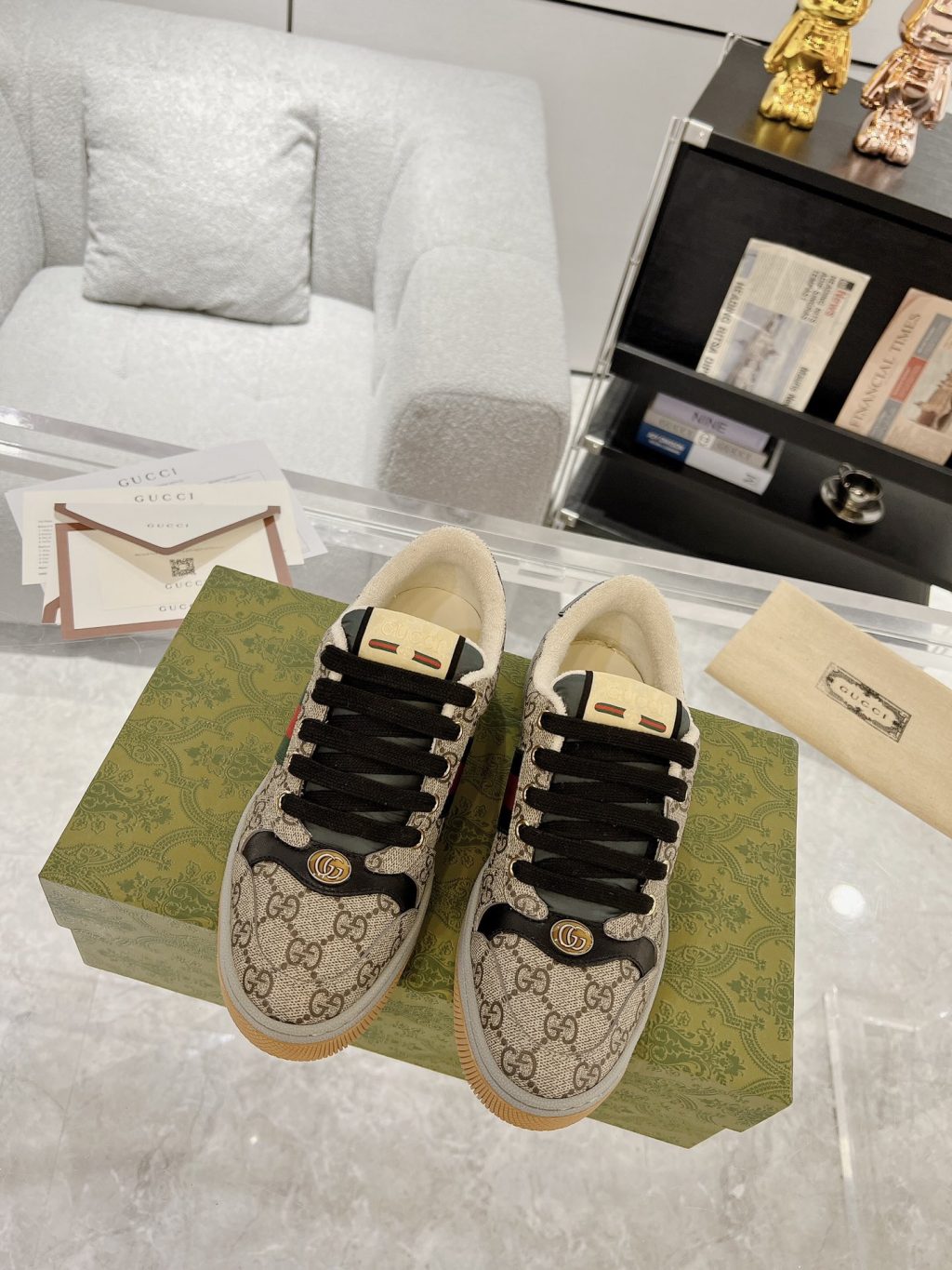 Gucci Screener Beige Ebony shoes - Image 3