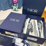 Dior B27 Low Top Sneaker Anthracite Ruthenium Colored Oblique Jacquard Gray White - Image 4