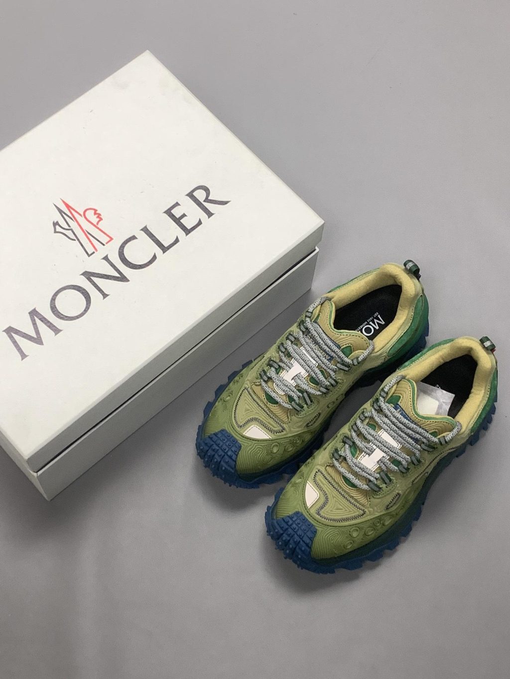 Moncler Genius Salehe Bembury Trailgrip Grain Trainers Green Sneaker - Image 3