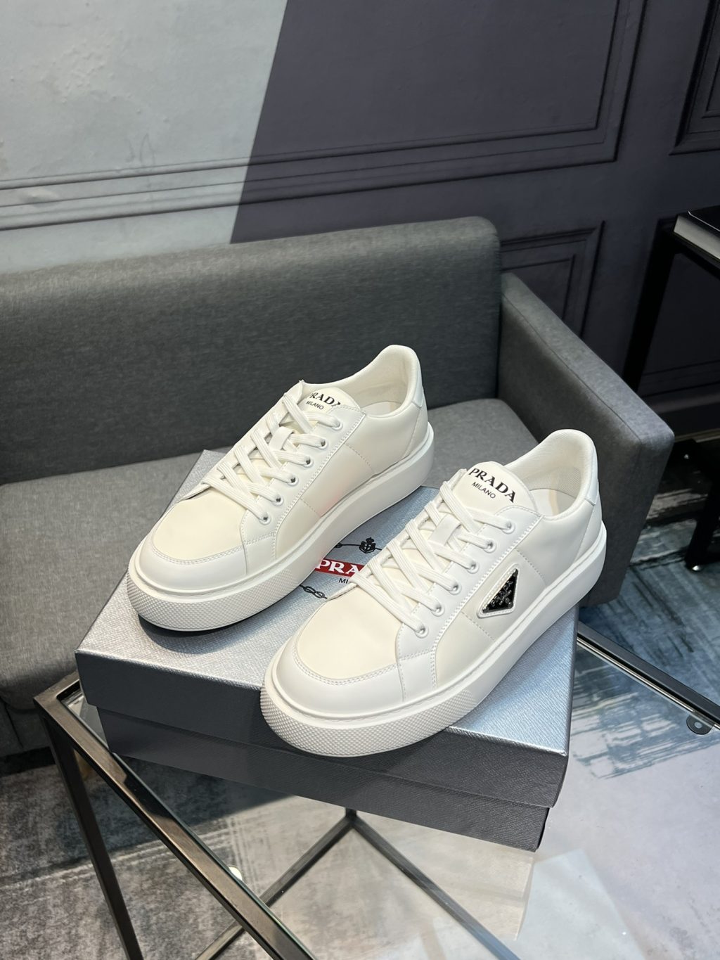 Prada Downtown Perforated White sneaker - Image 4