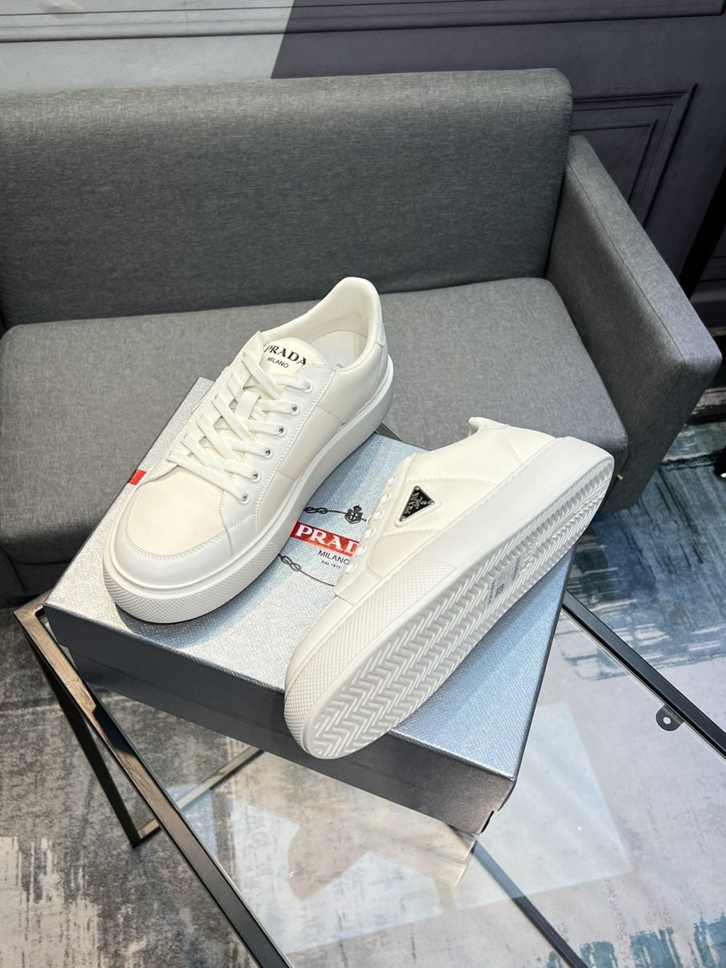 Prada Downtown Perforated White sneaker - Image 2