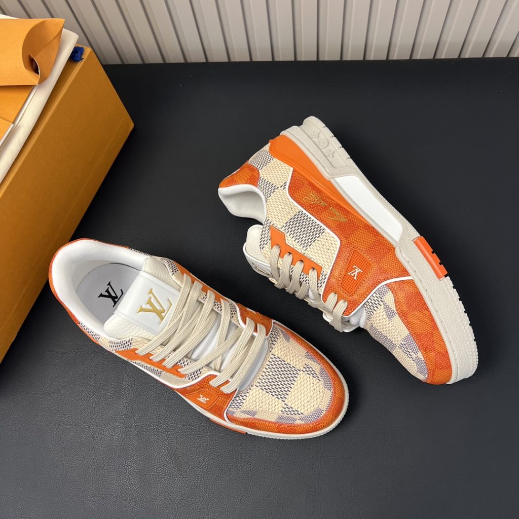 Louis Vuitton LV Trainer 54 Damier Orange Sneaker - Image 3