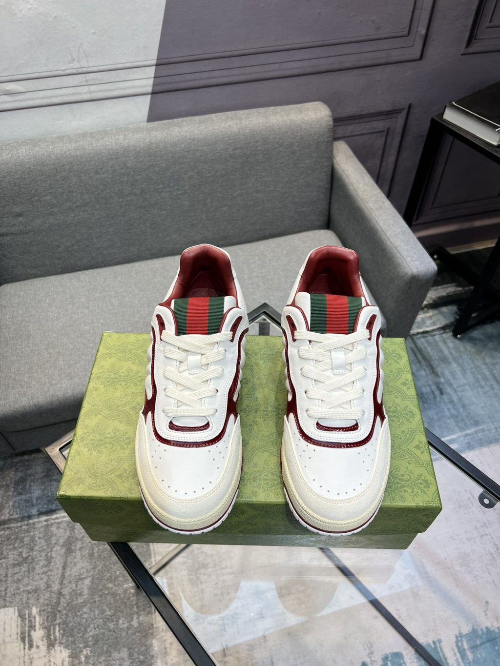 Gucci Re-Web Panelled Sneakers - Image 3