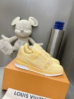 Louis Vuitton LV Trainer Grained Calf Leather Yellow Best Quality - Image 3