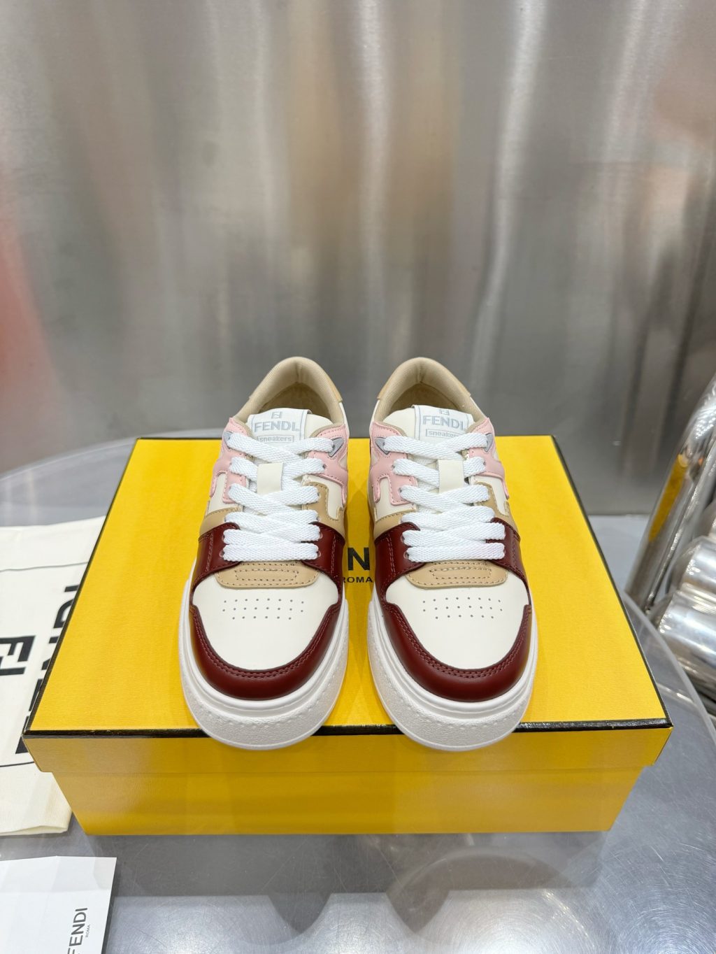FENDI Match leather platform low-tops sneakers - Image 4